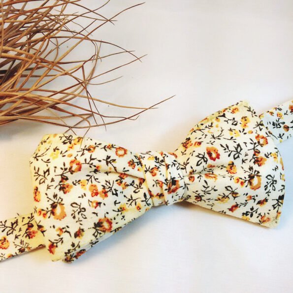 Yellow Floral Bow Tie