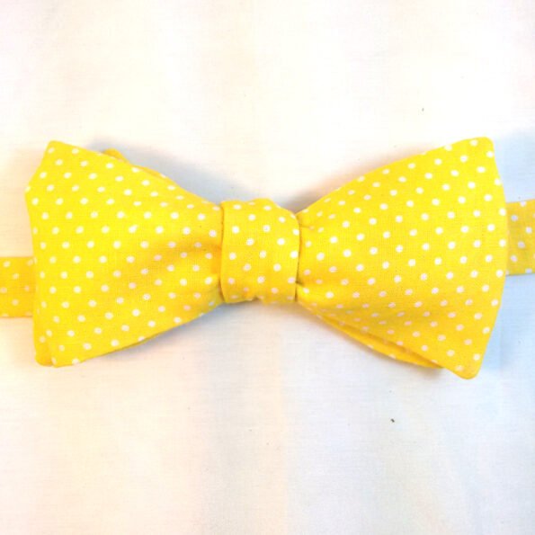 Yellow Polka Dots Bow Tie