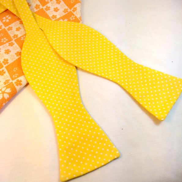 Yellow Polka Dots Bow Tie