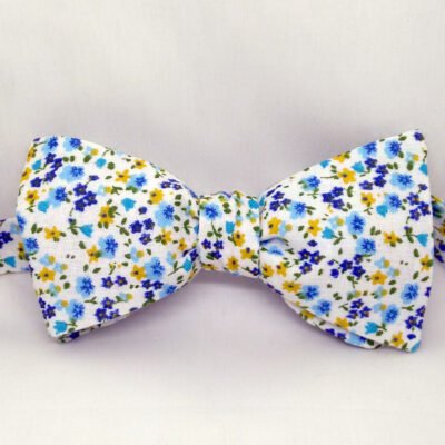 Blue Mini Floral Bow Tie