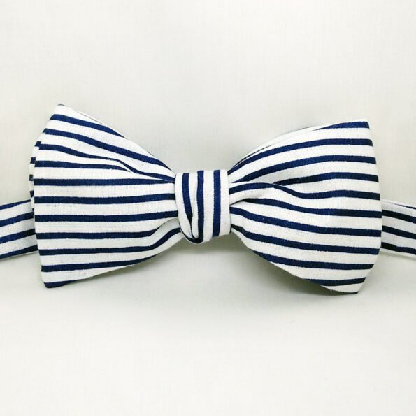 Casual Blue Stripe Bow Tie