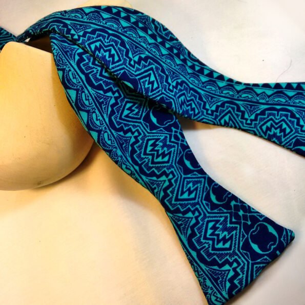 Blue Tribal Bow Tie