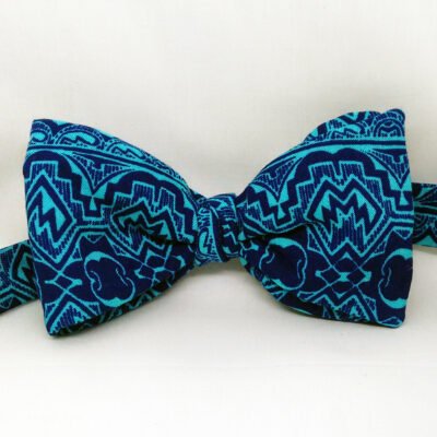 Blue Tribal Bow Tie