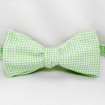Green Gingham Bow Tie
