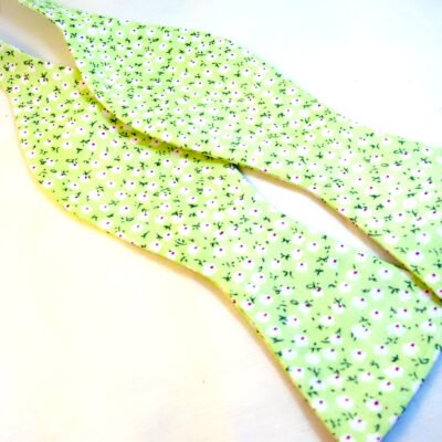 Green Floral Bow Tie