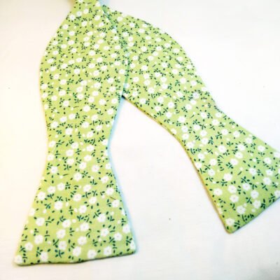 Green Floral Bow Tie