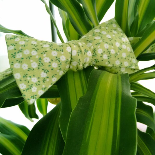 Green Floral Bow Tie