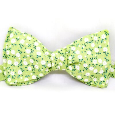 Green Floral Bow Tie