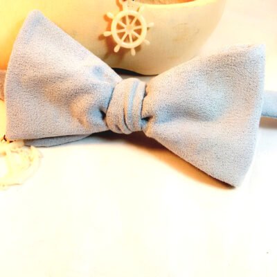 Blue Suede Bow Tie