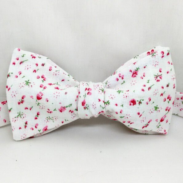 Pink Mini Floral Bow Tie