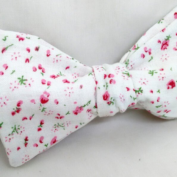 Pink Mini Floral Bow Tie