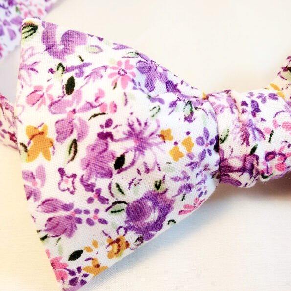 Purple Floral Bow Tie