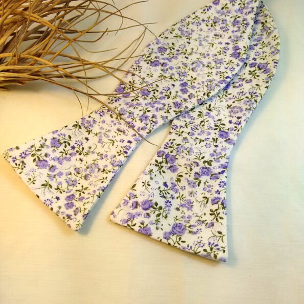 Purple Mini Floral Bow Tie