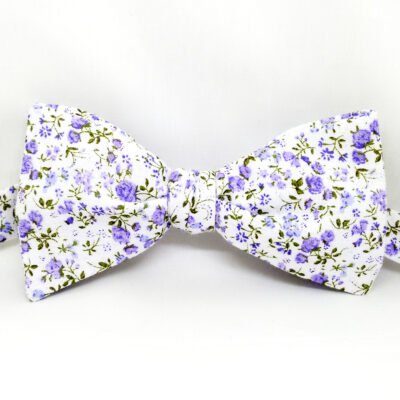 Purple Mini Floral Bow Tie