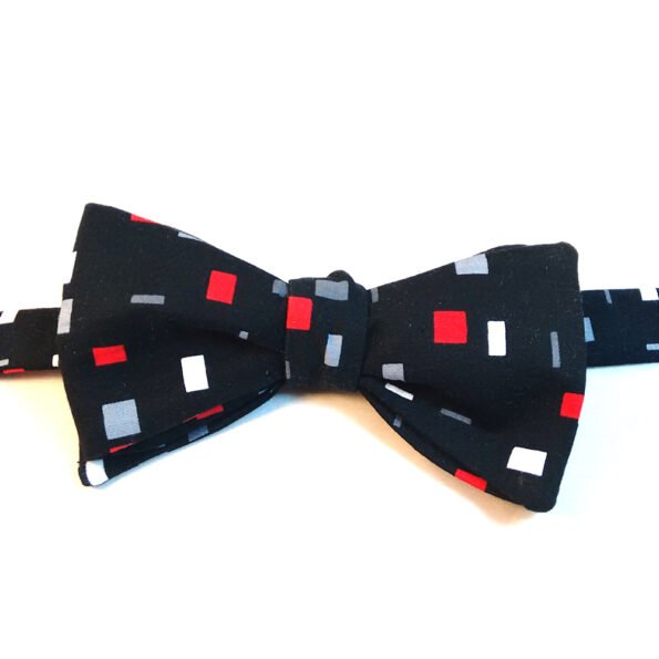 Abstract Square Print Bow Tie