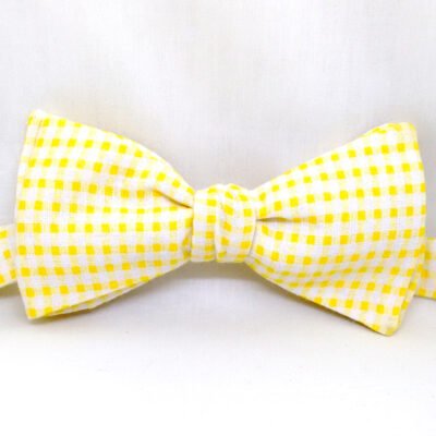 Yellow Gingham Bow Tie
